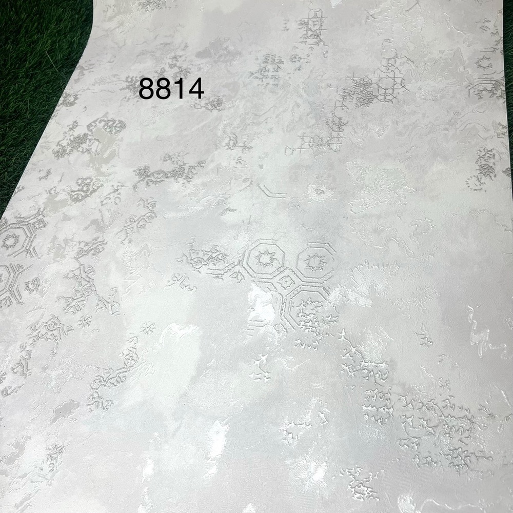 کاغذ دیواری لیبل دار درجه یک قابل شستشو وارداتی۱۰۰٪pvc طوسی روشن خوش رنگ